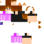 annaaurora's minecraft skin with brown hair, a black tshirt and purple pants